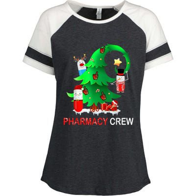 Funny Snow Pharmacy Crew Reindeer Santa Hat Christmas Gift Enza Ladies Jersey Colorblock Tee