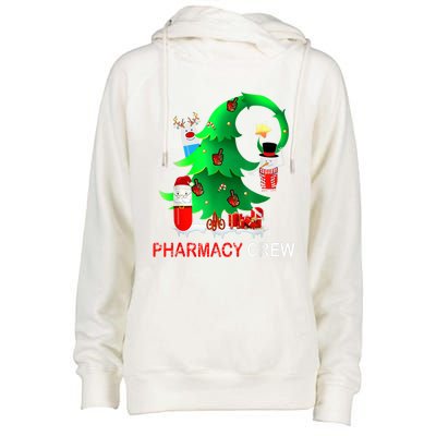 Funny Snow Pharmacy Crew Reindeer Santa Hat Christmas Gift Womens Funnel Neck Pullover Hood