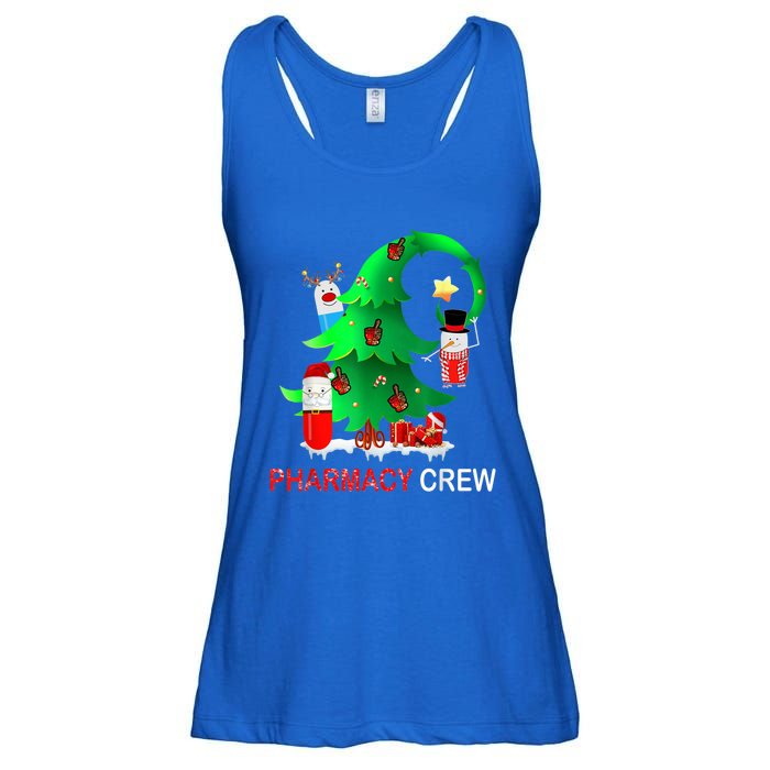 Funny Snow Pharmacy Crew Reindeer Santa Hat Christmas Gift Ladies Essential Flowy Tank