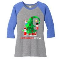 Funny Snow Pharmacy Crew Reindeer Santa Hat Christmas Gift Women's Tri-Blend 3/4-Sleeve Raglan Shirt