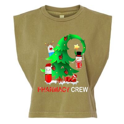 Funny Snow Pharmacy Crew Reindeer Santa Hat Christmas Gift Garment-Dyed Women's Muscle Tee