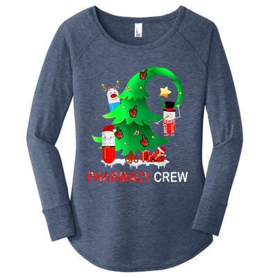 Funny Snow Pharmacy Crew Reindeer Santa Hat Christmas Gift Women's Perfect Tri Tunic Long Sleeve Shirt