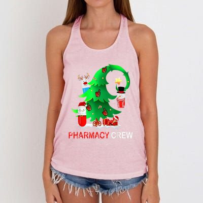 Funny Snow Pharmacy Crew Reindeer Santa Hat Christmas Gift Women's Knotted Racerback Tank