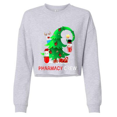 Funny Snow Pharmacy Crew Reindeer Santa Hat Christmas Gift Cropped Pullover Crew