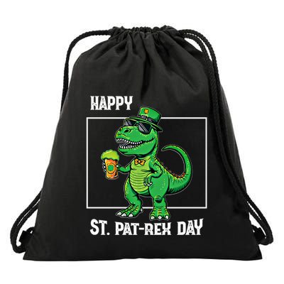 Funny Saint Patrick Beer Rex Design Happy St Patrex Day Meaningful Gift Drawstring Bag