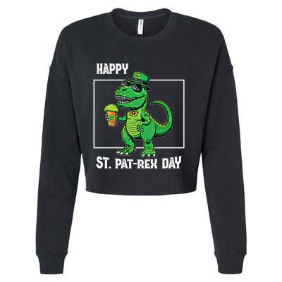 Funny Saint Patrick Beer Rex Design Happy St Patrex Day Meaningful Gift Cropped Pullover Crew