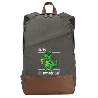 Funny Saint Patrick Beer Rex Design Happy St Patrex Day Meaningful Gift Cotton Canvas Backpack