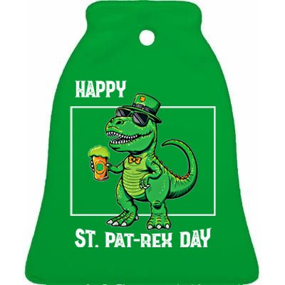 Funny Saint Patrick Beer Rex Design Happy St Patrex Day Meaningful Gift Ceramic Bell Ornament