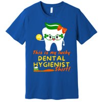 Funny St Patrick's Day Dental Hygienist Dentist Lucky Tooth Gift Premium T-Shirt