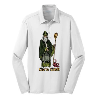 Funny St Patricks Day GoN Git St Patrick Silk Touch Performance Long Sleeve Polo