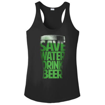 Funny St Patricks Day Save Water Drink Green Beer Irish Gift Ladies PosiCharge Competitor Racerback Tank