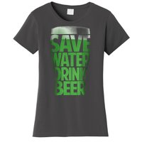 Funny St Patricks Day Save Water Drink Green Beer Irish Gift Women's T-Shirt