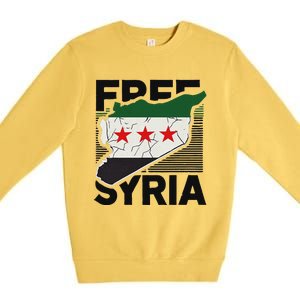 Free Syria Patriotic Syrian Flag Premium Crewneck Sweatshirt