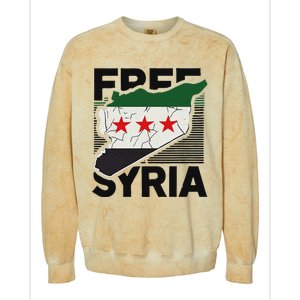 Free Syria Patriotic Syrian Flag Colorblast Crewneck Sweatshirt