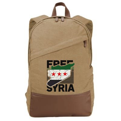 Free Syria Patriotic Syrian Flag Cotton Canvas Backpack