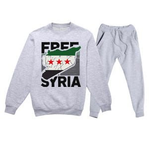 Free Syria Patriotic Syrian Flag Premium Crewneck Sweatsuit Set