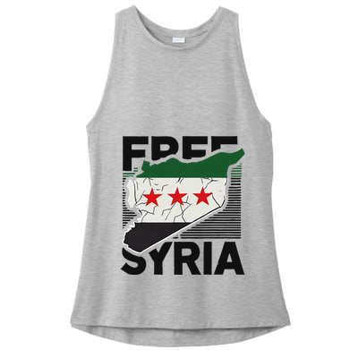 Free Syria Patriotic Syrian Flag Ladies PosiCharge Tri-Blend Wicking Tank