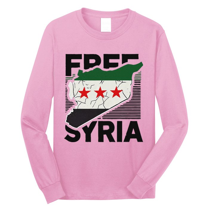 Free Syria Patriotic Syrian Flag Long Sleeve Shirt