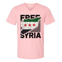 Free Syria Patriotic Syrian Flag V-Neck T-Shirt