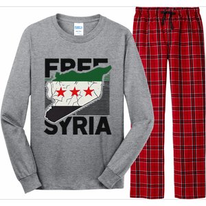 Free Syria Patriotic Syrian Flag Long Sleeve Pajama Set