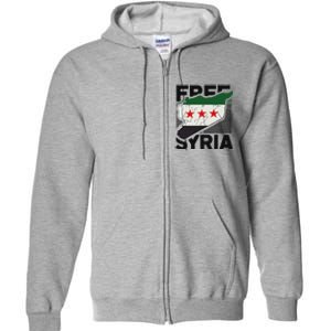 Free Syria Patriotic Syrian Flag Full Zip Hoodie