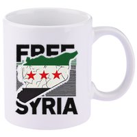 Free Syria Patriotic Syrian Flag 11oz C Handle Ceramic Mug