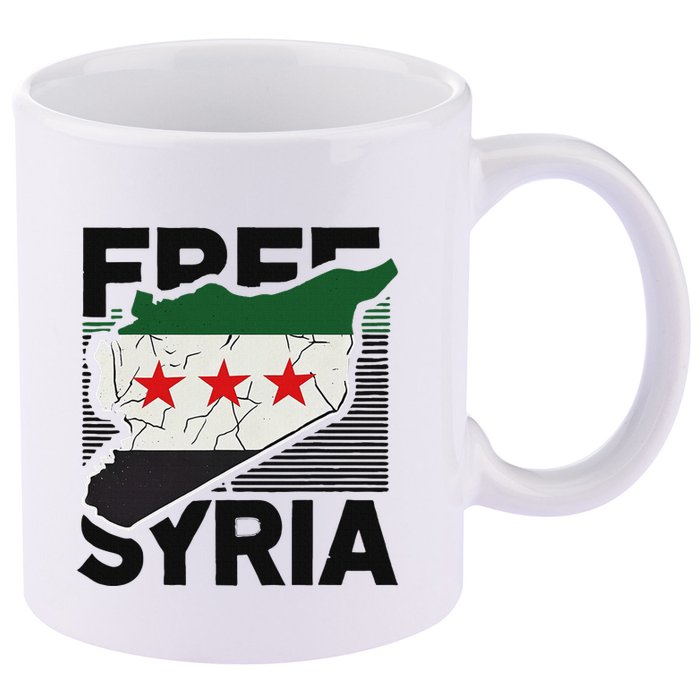 Free Syria Patriotic Syrian Flag 11oz C Handle Ceramic Mug