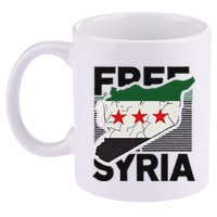 Free Syria Patriotic Syrian Flag 11oz C Handle Ceramic Mug