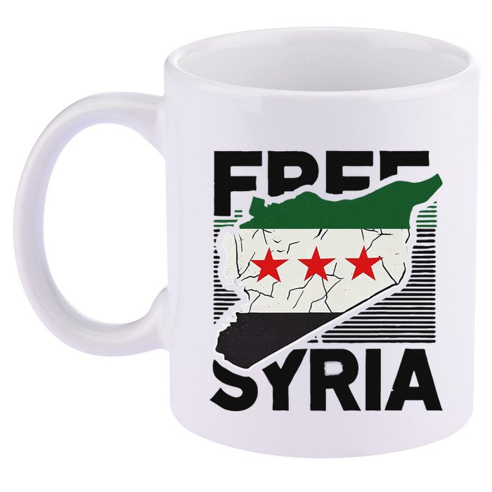 Free Syria Patriotic Syrian Flag 11oz C Handle Ceramic Mug