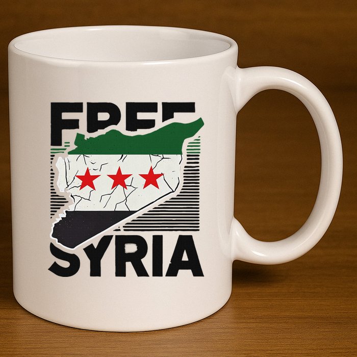 Free Syria Patriotic Syrian Flag 11oz C Handle Ceramic Mug
