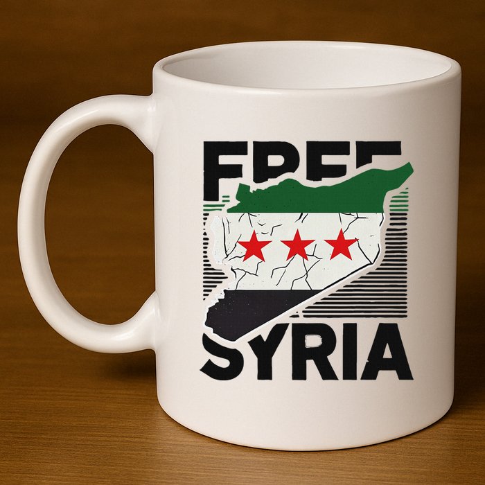Free Syria Patriotic Syrian Flag 11oz C Handle Ceramic Mug