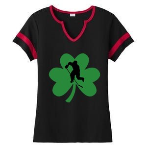 Funny St. Patricks Day Hockey Player Gift Ladies Halftime Notch Neck Tee