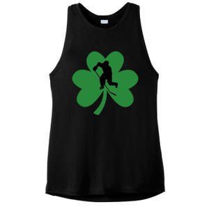 Funny St. Patricks Day Hockey Player Gift Ladies PosiCharge Tri-Blend Wicking Tank