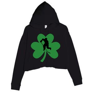 Funny St. Patricks Day Hockey Player Gift Crop Fleece Hoodie