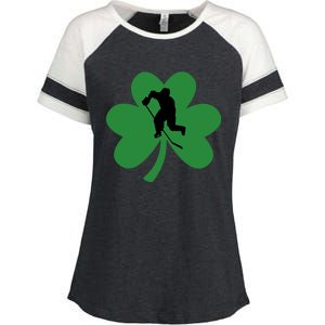 Funny St. Patricks Day Hockey Player Gift Enza Ladies Jersey Colorblock Tee