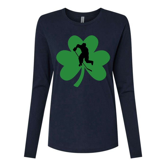 Funny St. Patricks Day Hockey Player Gift Womens Cotton Relaxed Long Sleeve T-Shirt