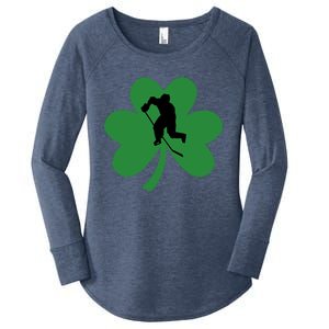 Funny St. Patricks Day Hockey Player Gift Women's Perfect Tri Tunic Long Sleeve Shirt