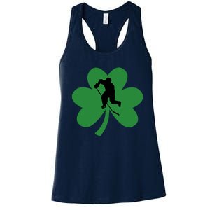 Funny St. Patricks Day Hockey Player Gift Women's Racerback Tank