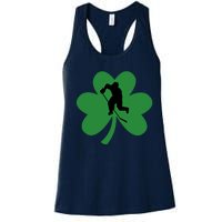 Funny St. Patricks Day Hockey Player Gift Women's Racerback Tank