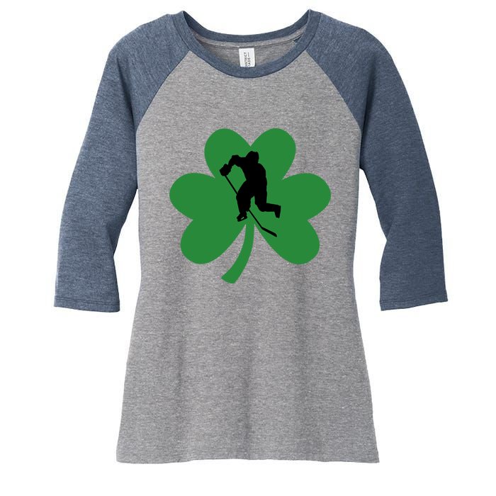 Funny St. Patricks Day Hockey Player Gift Women's Tri-Blend 3/4-Sleeve Raglan Shirt