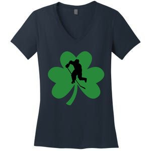 Funny St. Patricks Day Hockey Player Gift Women's V-Neck T-Shirt