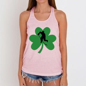 Funny St. Patricks Day Hockey Player Gift Women's Knotted Racerback Tank