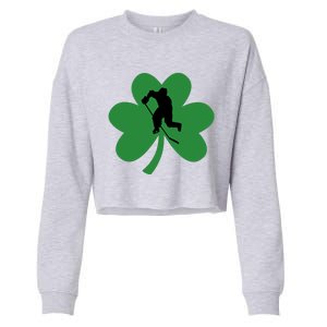 Funny St. Patricks Day Hockey Player Gift Cropped Pullover Crew