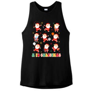 Funny Santa Pe Teacher Christmas Xmas Vibes A Pe Christmas Ladies PosiCharge Tri-Blend Wicking Tank