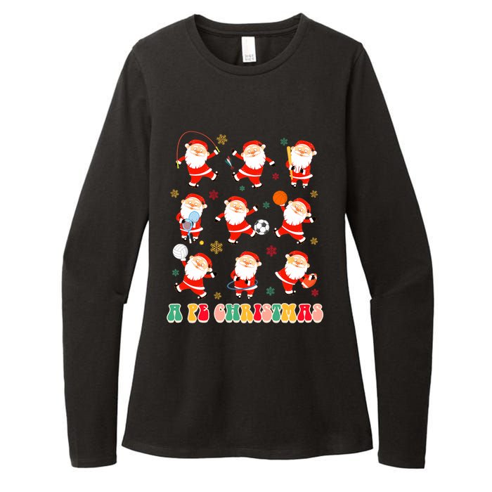 Funny Santa Pe Teacher Christmas Xmas Vibes A Pe Christmas Womens CVC Long Sleeve Shirt