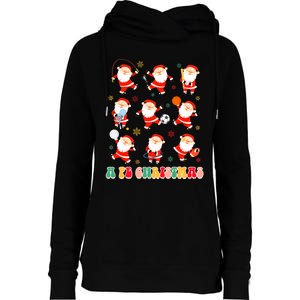 Funny Santa Pe Teacher Christmas Xmas Vibes A Pe Christmas Womens Funnel Neck Pullover Hood