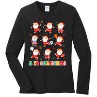 Funny Santa Pe Teacher Christmas Xmas Vibes A Pe Christmas Ladies Long Sleeve Shirt