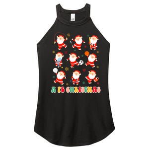 Funny Santa Pe Teacher Christmas Xmas Vibes A Pe Christmas Women's Perfect Tri Rocker Tank