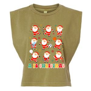 Funny Santa Pe Teacher Christmas Xmas Vibes A Pe Christmas Garment-Dyed Women's Muscle Tee