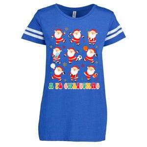 Funny Santa Pe Teacher Christmas Xmas Vibes A Pe Christmas Enza Ladies Jersey Football T-Shirt